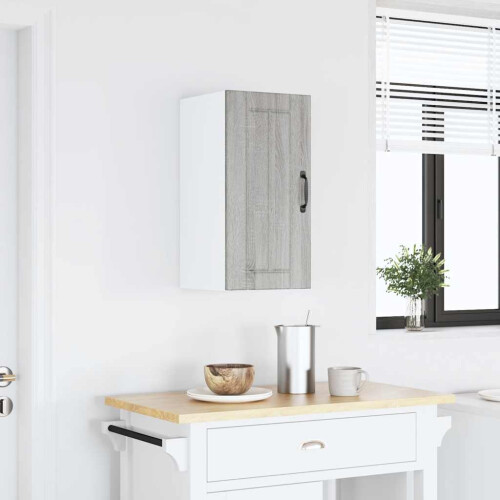 Berkfield Kitchen Wall Cabinet Lucca Grey Sonoma Engineered Wood 1