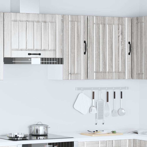 Berkfield Kitchen Wall Cabinet Lucca Grey Sonoma Engineered Wood 2
