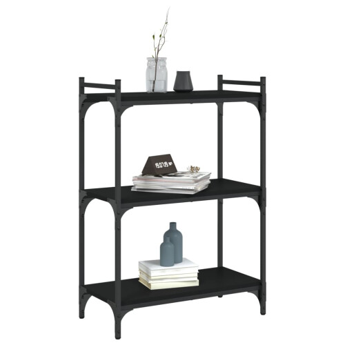 Berkfield Bookcase 3-Tier Black 60x30x86 cm Engineered Wood 2