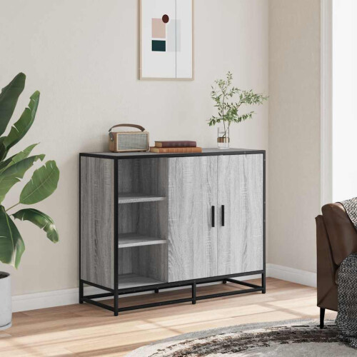 Berkfield Sideboard Grey Sonoma 92x35x76 cm Engineered Wood 2