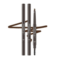3 in 1 Waterproof Long Lasting Eyebrow Pencil Set, DualHead Automatic Rotating Triangle Tip, Dark Brown