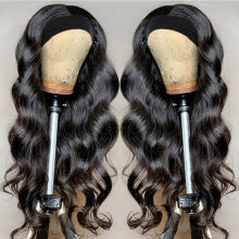 Human Hair Headband Wig Body Wave Glueless 150% Density 24 Inch for Black Women Natural Look