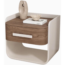 Modern White Nightstand 50cm Bedside Table with Solid Wood Drawers, Minimalist Design for Bedroom and Living Room Decor