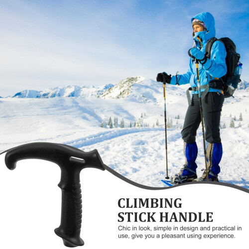 Ergonomic Wood TShape Walking Cane Handle Replacement, Comfort Grip, Classic Durable Design 1