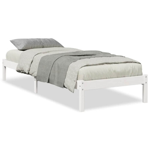 Berkfield Extra Long Bed Frame without Mattress White 100x210 cm Solid Wood Pine 1