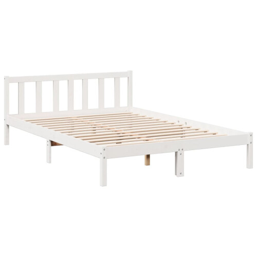 Berkfield Extra Long Bed Frame without Mattress White 140x220 cm Solid Wood Pine 2