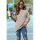 V Neck Short Sleeve Basic Tees Apricot M 2