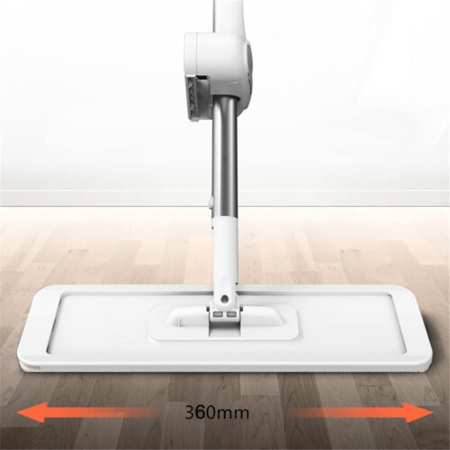 Hands  Flat Mop with Bucket, 360 Spin Microfiber Floor Mop for Home and Kitchen, Double Scraper Drainage 1