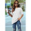 V Neck Short Sleeve Basic Tees White L 2