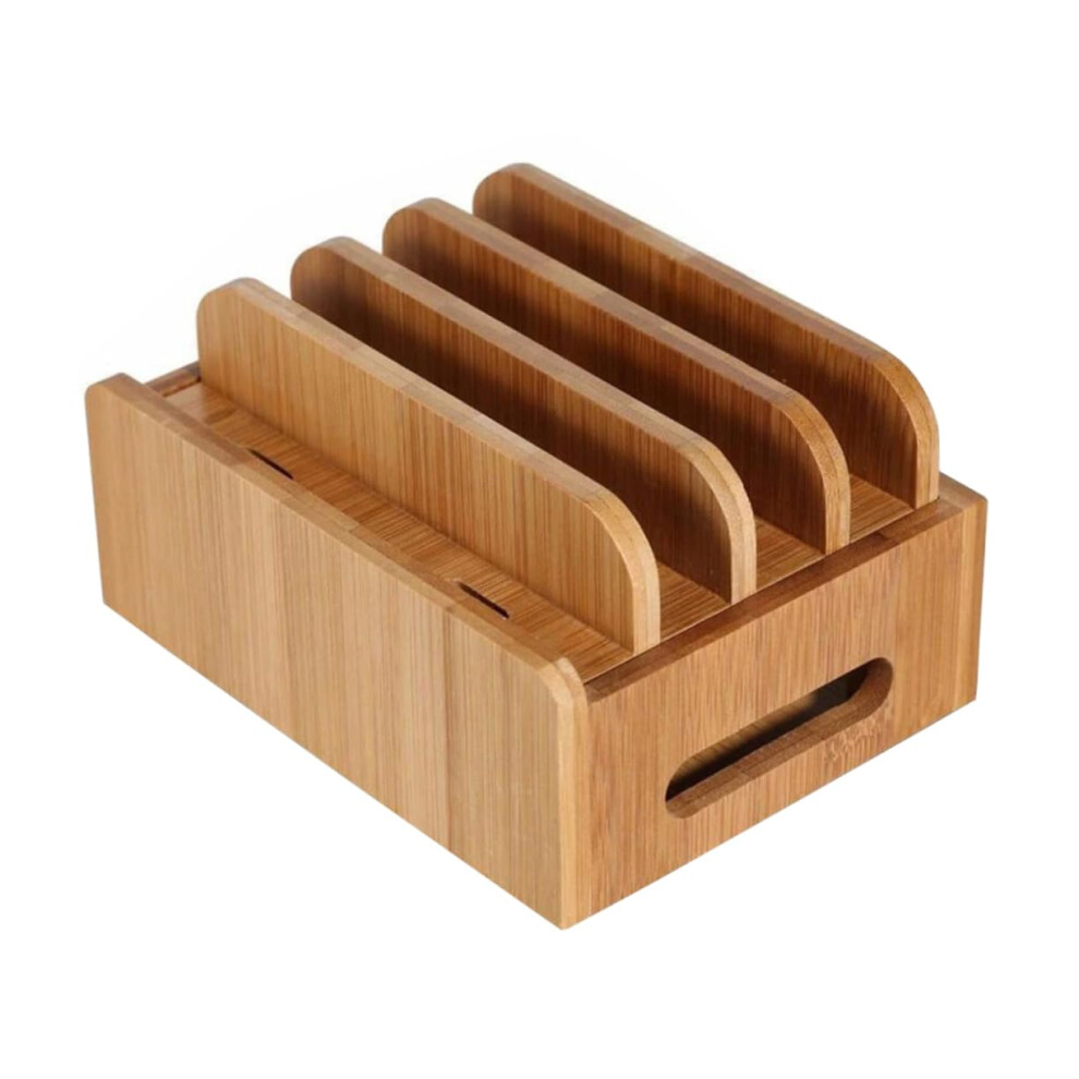 Wooden Phone Docking Station Organizer With Usb Charger Holder, Multi Device Charging Dock For Home And Office 9351714847346