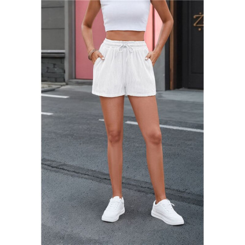 Activewear Lounge Textured Shorts White M 1