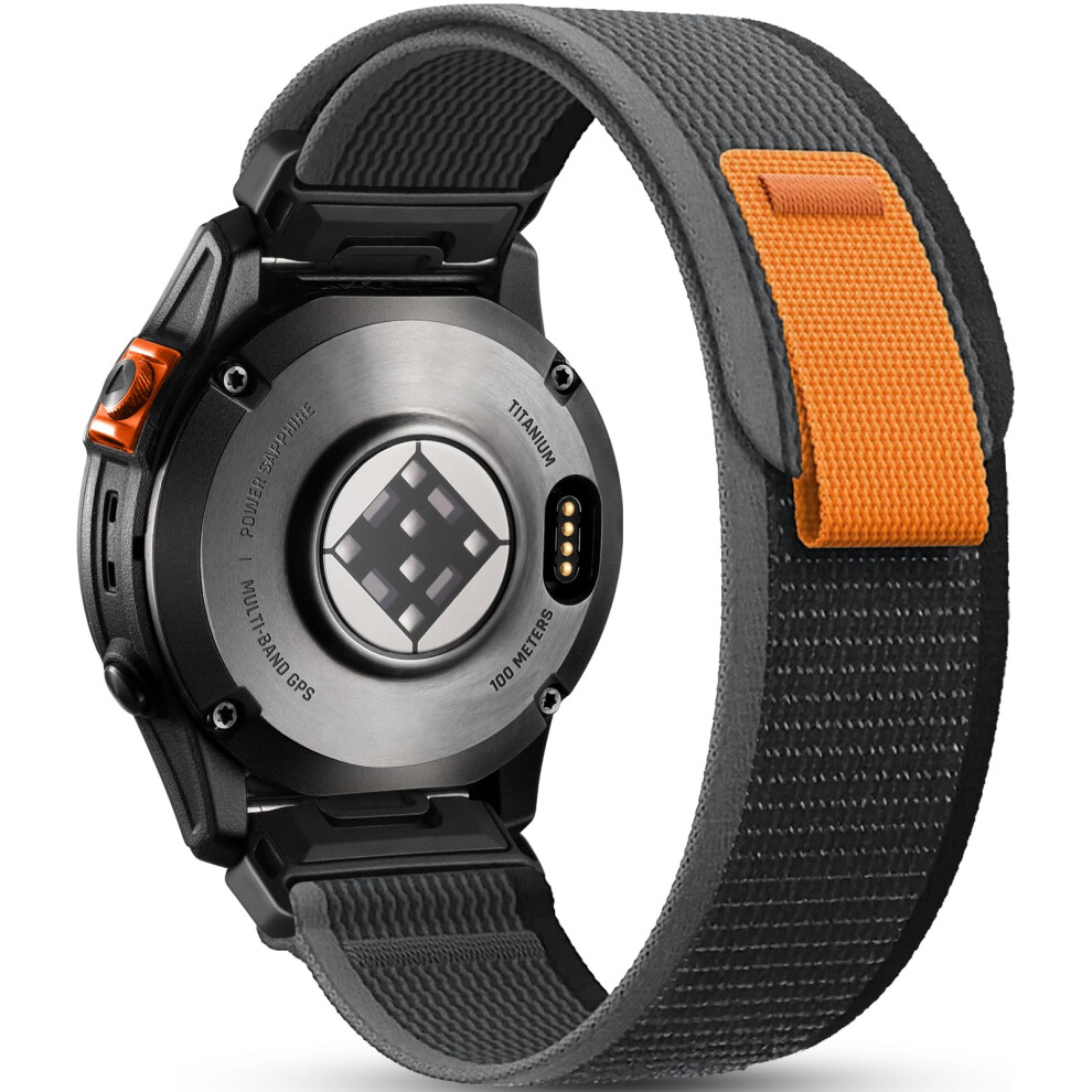 26Mm Nylon Quickfit Strap Durable Sport Band Black Grey For Garmin Fenix 8 7X 6X 5X 3Hr Black,Grey 9045646638690