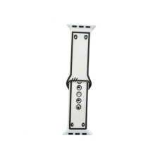 Black and White Graffiti Apple Watch Band, White Silicone Strap Compatible with Series 10 9 8 7 6 SE, Precise Fit 38mm 40mm 41mm 42mm