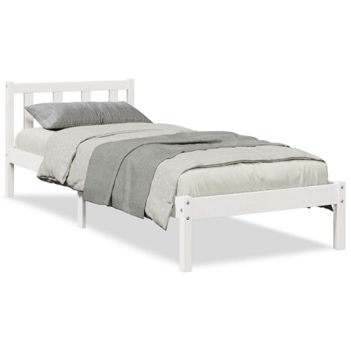 Berkfield Extra Long Bed Frame without Mattress White 80x220 cm Solid Wood Pine 1