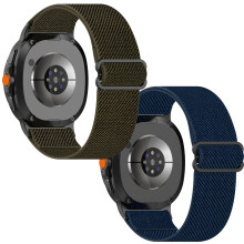 2 Pack Soft Breathable Sport Loop Strap for Samsung Galaxy Watch 8 Classic Green Blue