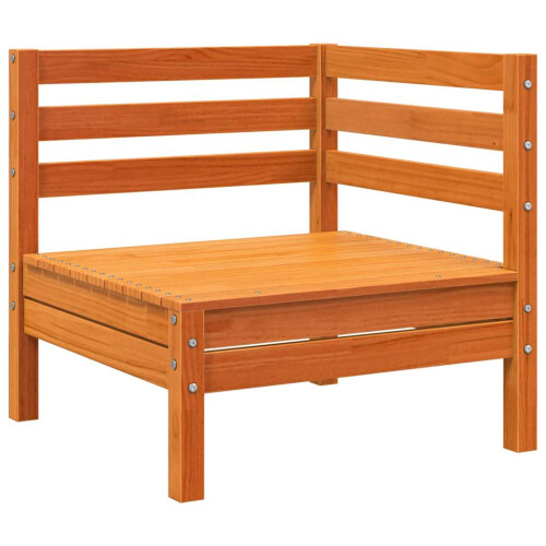 Berkfield Garden Sofa Corner Wax Brown Solid Wood Pine 1