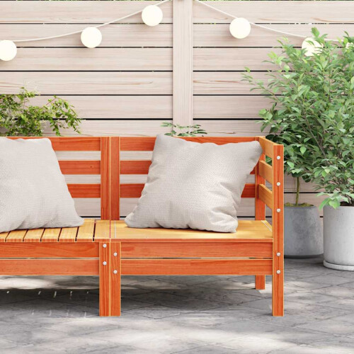 Berkfield Garden Sofa Corner Wax Brown Solid Wood Pine 2