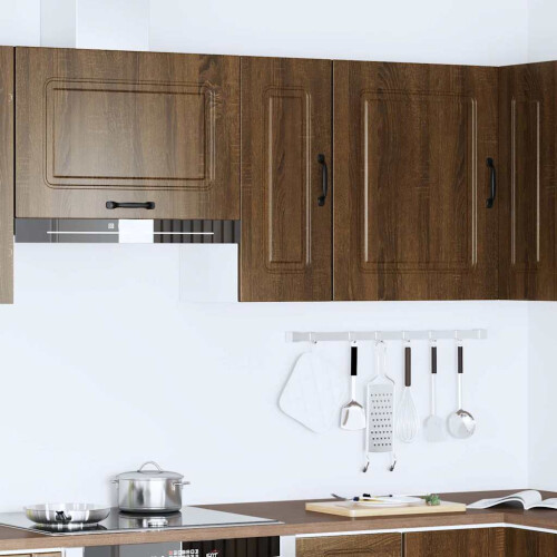 Berkfield Kitchen Wall Cabinet Kalmar Brown Oak Engineered Wood 2