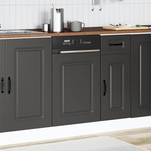 Berkfield Dishwasher Panel†Kalmar†Black 45x1.5x57 cm Engineered Wood 2