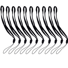Black Nylon Phone Lanyard Strap with Quick‑Release Buckle, Secure Anti‑Drop Hand Strap 10‑Pack