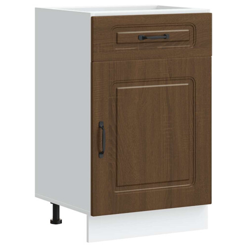 Berkfield Kitchen Base Cabinet Kalmar Brown Oak Engineered Wood 1