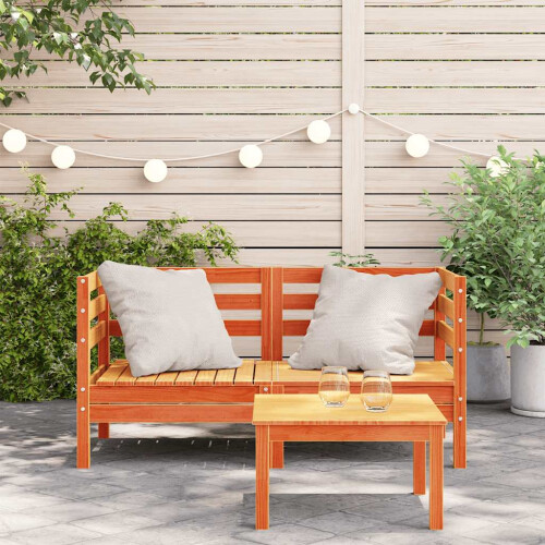 Berkfield Garden Sofas Corner 2 pcs Wax Brown Solid Wood Pine 2