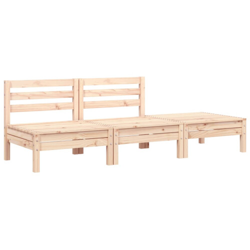Berkfield Garden Sofa 3-Seater Solid Wood Pine 1