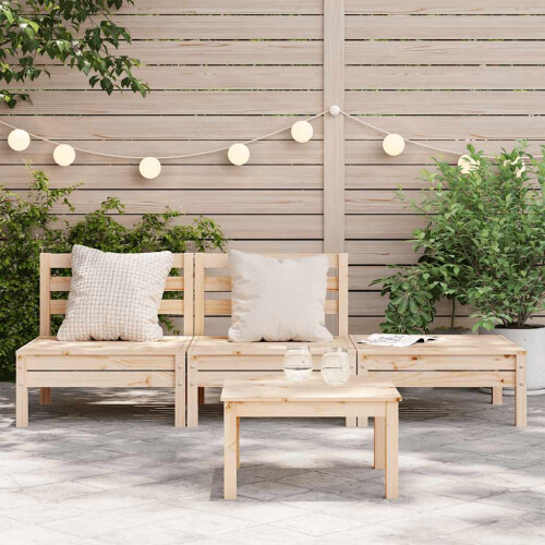 Berkfield Garden Sofa 3-Seater Solid Wood Pine 2