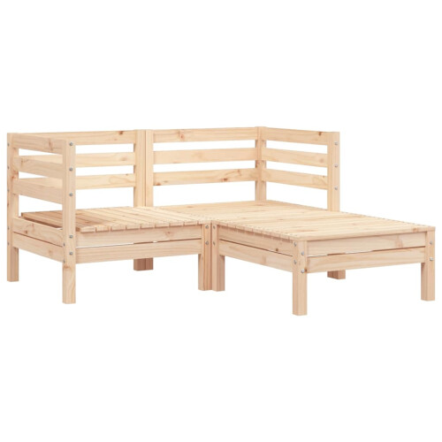 Berkfield Garden Sofa 2-Seater with Footstool Solid Wood Pine 1