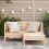 Berkfield Garden Sofa 2-Seater with Footstool Solid Wood Pine 3