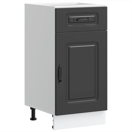 Berkfield Kitchen Base Cabinet Kalmar Black Engineered Wood 1