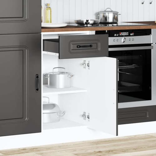 Berkfield Kitchen Base Cabinet Kalmar Black Engineered Wood 2