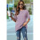 V Neck Short Sleeve Basic Tees Lotus Root Color XL 2
