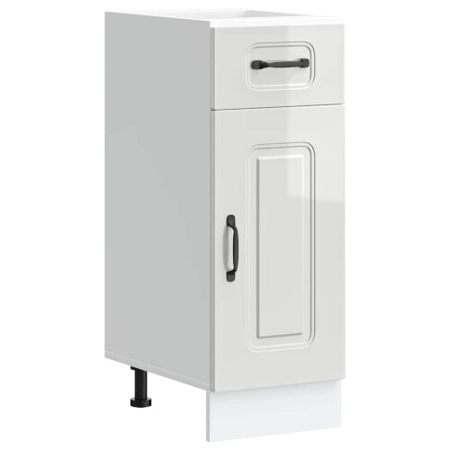 Berkfield Kitchen Base Cabinet Kalmar High Gloss White Engineered Wood 1