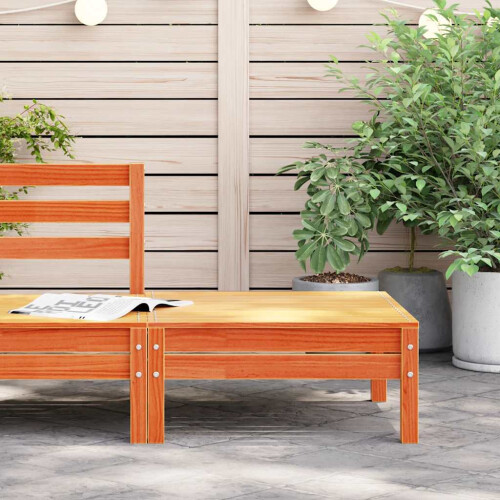 Berkfield Garden Footstool Wax Brown Solid Wood Pine 2