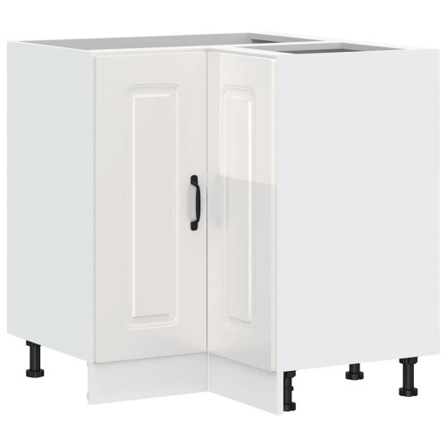 Berkfield Kitchen Corner Base Cabinet Kalmar High Gloss White Engineered Wood 1