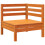 Berkfield Garden Sofa 3-Seater Wax Brown Solid Wood Pine 5