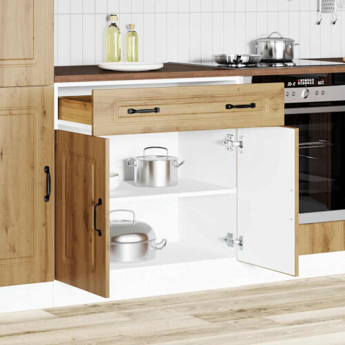 Berkfield Kitchen Base Cabinet Kalmar Artisan Oak Engineered Wood 2
