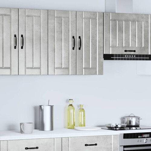 Berkfield Kitchen Wall Cabinet Lucca Concrete Grey Engineered Wood 2