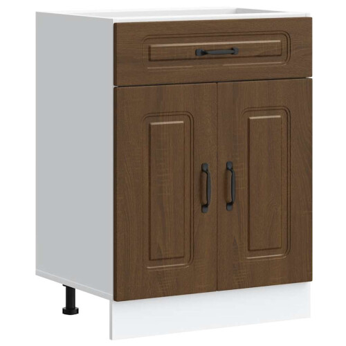 Berkfield Kitchen Base Cabinet Kalmar Brown Oak Engineered Wood 1
