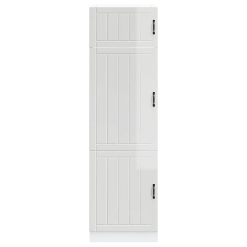 Berkfield Kitchen Cupboard Lucca High Gloss White Engineered Wood 2