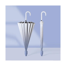 Automatic Stick Umbrella 16 Ribs Windproof Long Handle with Durable Fiberglass Frame for Rain and Sun