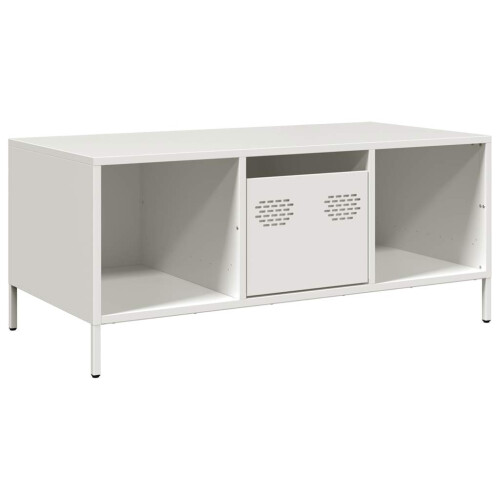 Berkfield Coffee Table White 101.5x50x43.5 cm Cold-rolled Steel 1