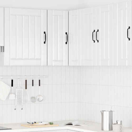 Berkfield Kitchen Wall Corner Cabinet Lucca High Gloss White Engineered Wood 2