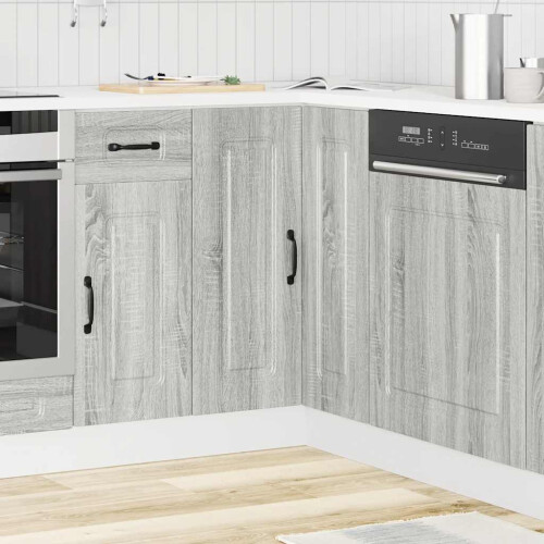 Berkfield Kitchen Corner Base Cabinet Kalmar Grey Sonoma Engineered Wood 2