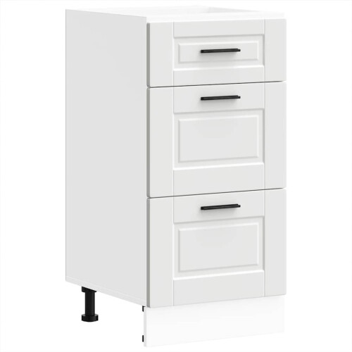 Berkfield Kitchen Base Cabinet Porto White Engineered Wood 1