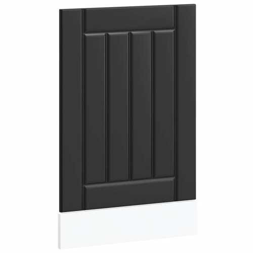 Berkfield Dishwasher Panel Lucca Black Engineered Wood 1