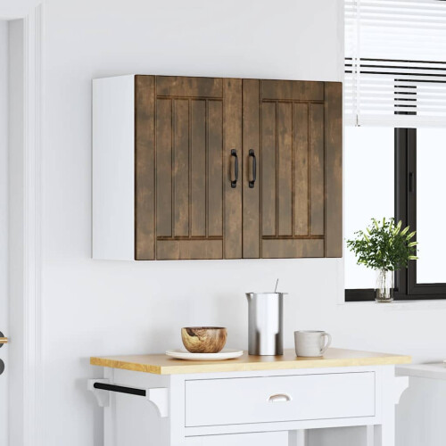 Berkfield Kitchen Wall Cabinet Lucca Smoked Oak Engineered Wood 1