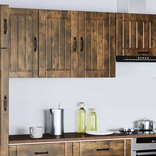 Berkfield Kitchen Wall Cabinet Lucca Smoked Oak Engineered Wood 2