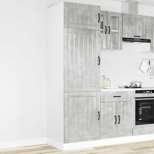 Berkfield Kitchen Cupboard Lucca Concrete Grey Engineered Wood 1